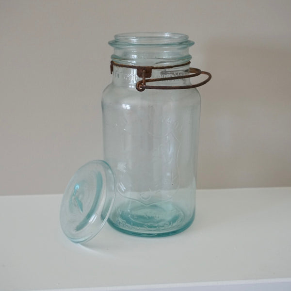 Vintage Perfect Seal Teal Canning Jar with Lid