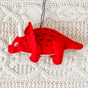 Red Triceratops Ornament