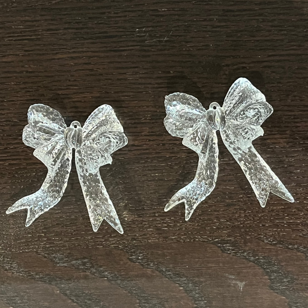Vintage Glass Bow Ornaments - Set of 2