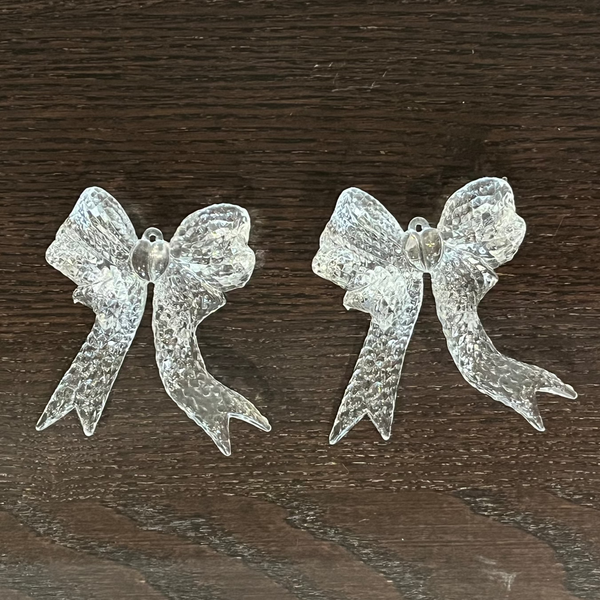 Vintage Glass Bow Ornaments - Set of 2
