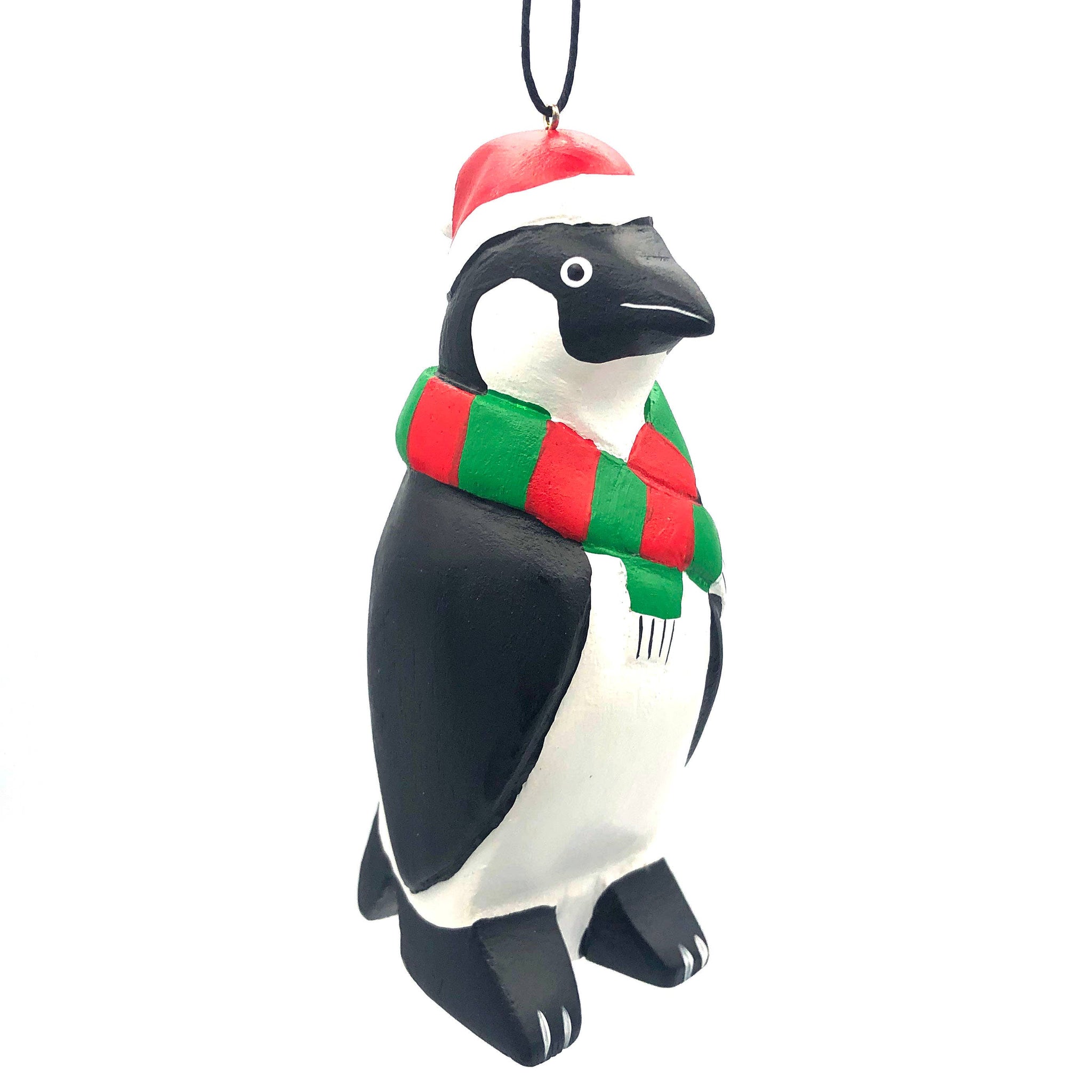 Holiday Penguin Balsa Wood Ornament