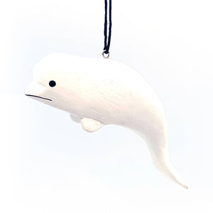 Beluga Whale Balsa Wood Ornament