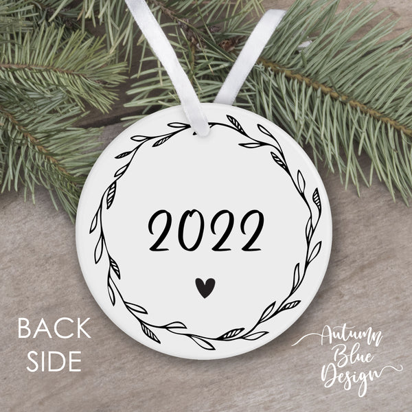 Baby's First Christmas 2025 - Monochrome Wreath - B2BW