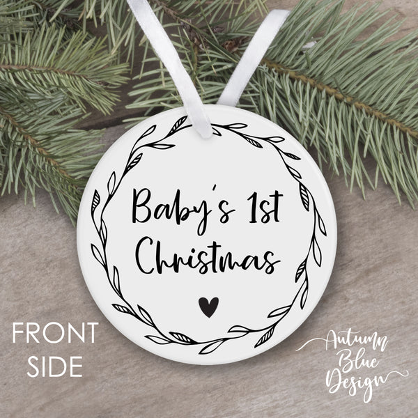 Baby's First Christmas 2025 - Monochrome Wreath - B2BW