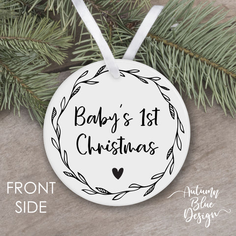 Baby's First Christmas 2025 - Monochrome Wreath - B2BW