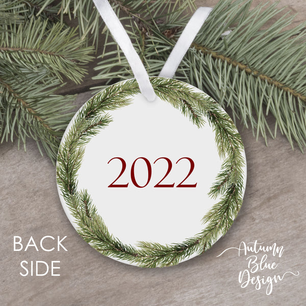 Baby's First Christmas 2025 - Evergreen Wreath - B2BW