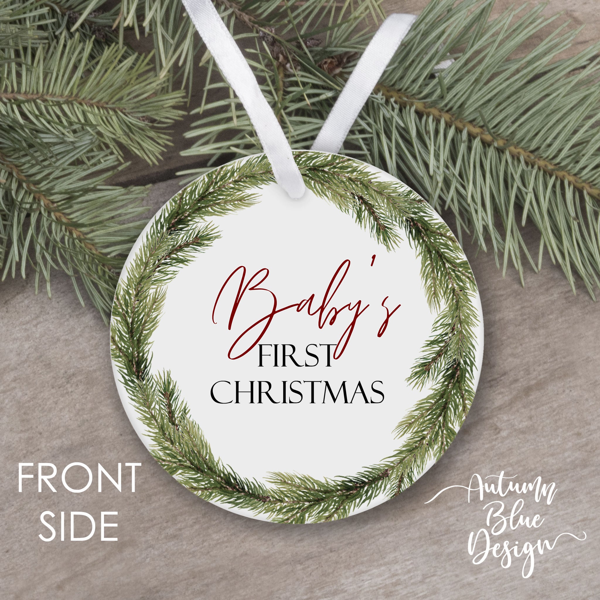 Baby's First Christmas 2025 - Evergreen Wreath - B2BW
