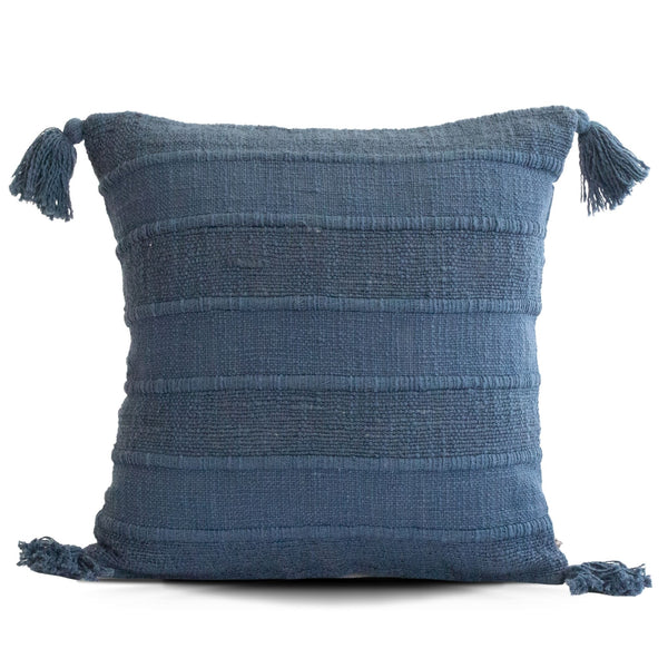 Wide Stripe Pillow with Tassel Detail