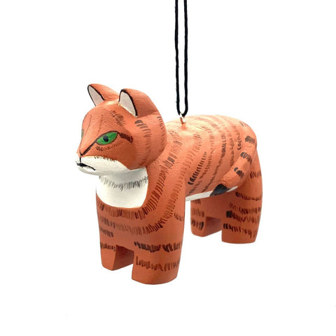 Tabby Cat Balsa Wood Ornament