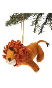 Handcrafted Felt Lion Ornament