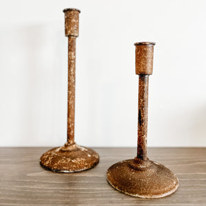 Weathered Metal Candle Holders