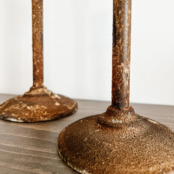 Weathered Metal Candle Holders