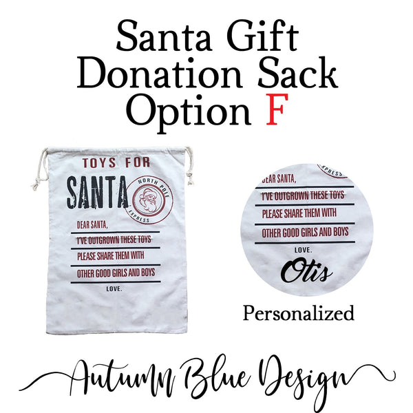 Personalizable Toy Donation Sack - Option F
