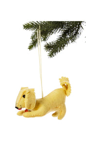 Handcrafted Felt Golden Lab Dog Ornament