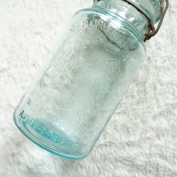 Vintage Perfect Seal Teal Canning Jar with Lid