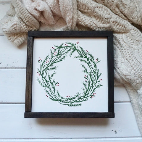 “Holly Wreath” - 12" x 12"