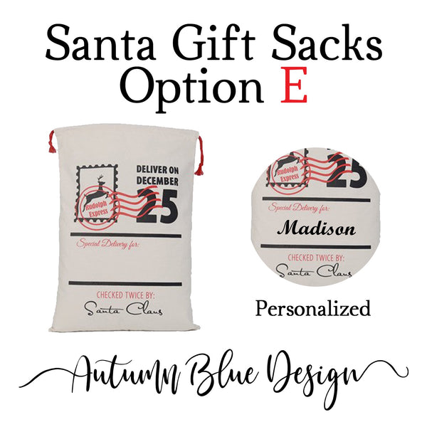 Personalizable Santa Gift Sack - Option E