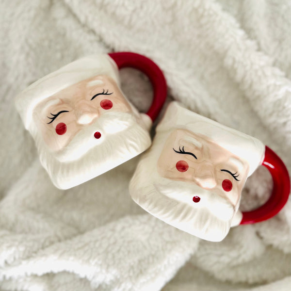 Vintage-Look Santa Ceramic Mugs